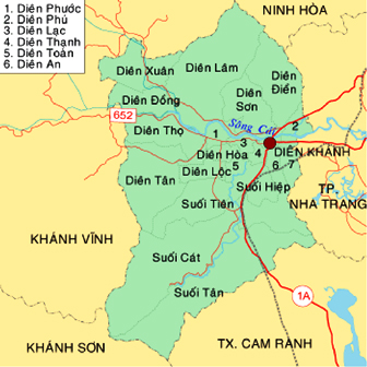 Điểm đầu của dự án tại xã Diên Thọ, huyện Diên Khánh, tỉnh Khánh Hòa